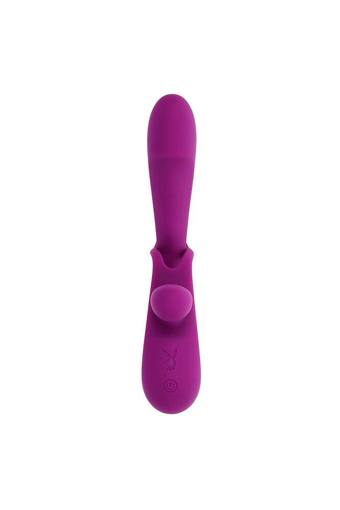Playboy - Cha Cha Slide Dual Vibrator With Adjustable Clitoral Shaft - Purple - Stag Shop