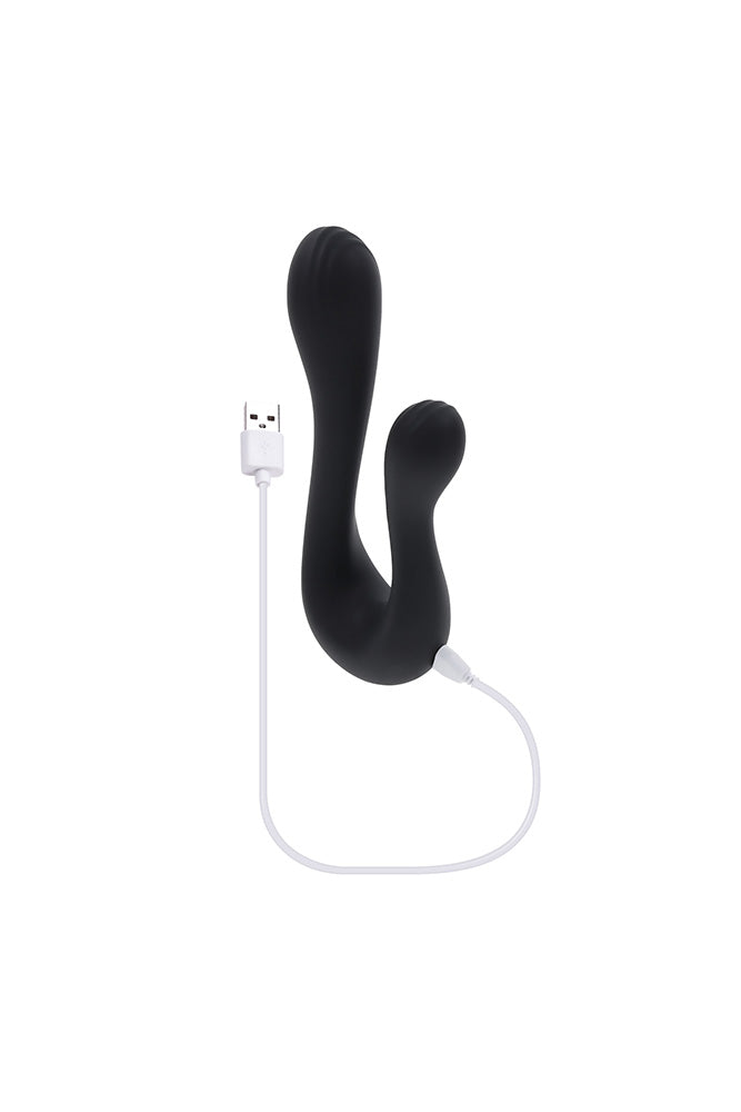 Playboy - The Swan Dual Vibrator - Black - Stag Shop