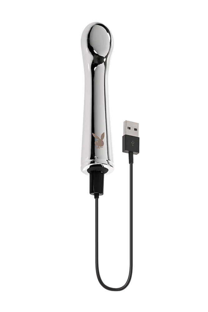 Playboy - Swoon Metal G-Spot Vibrator - Silver - Stag Shop