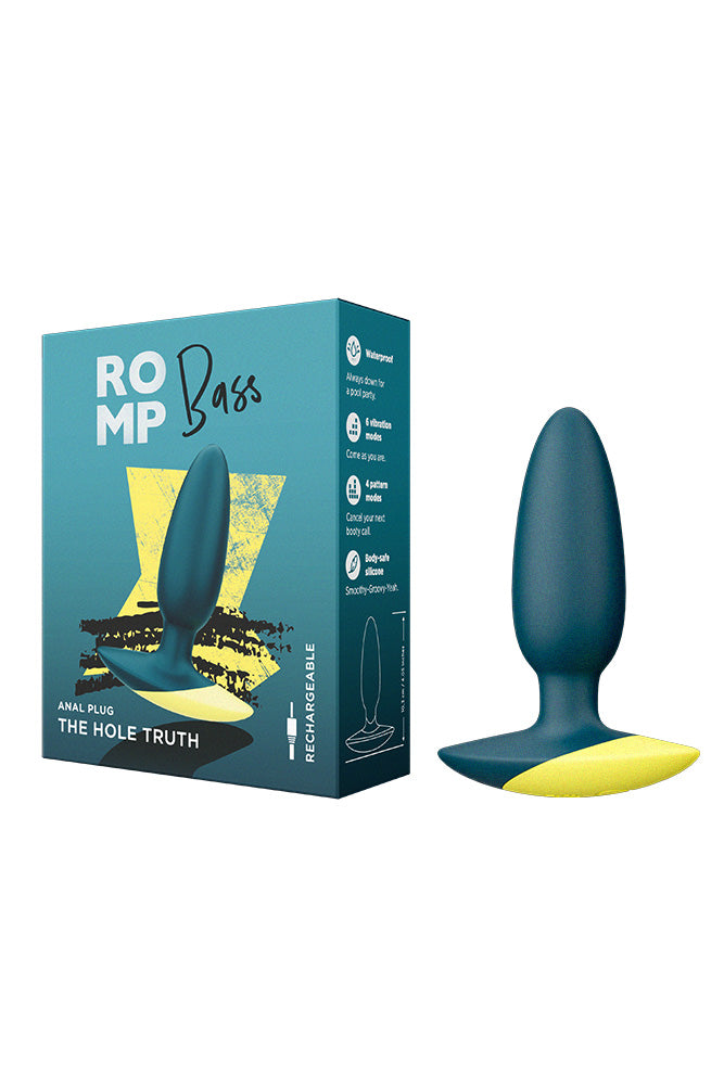 Romp - Bass Vibrating Butt Plug - Teal - Stag Shop
