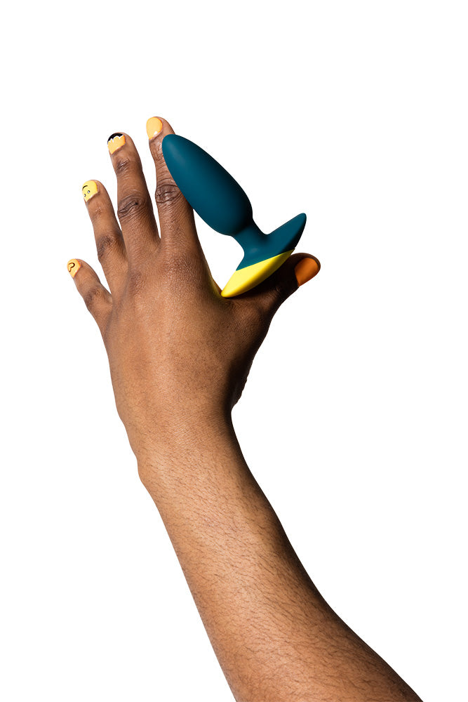 Romp - Bass Vibrating Butt Plug - Teal - Stag Shop