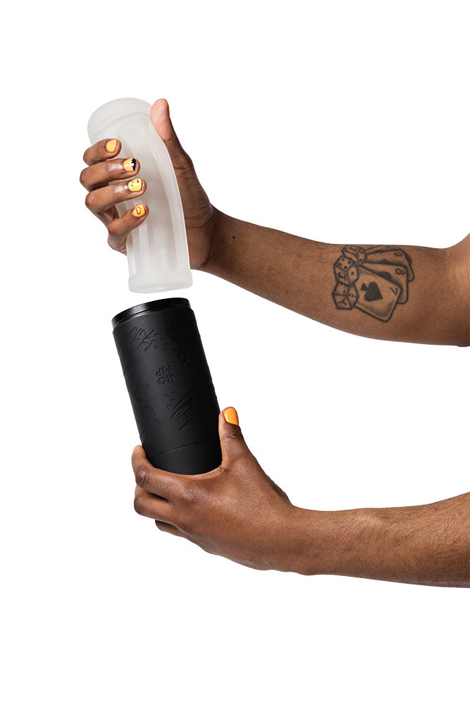 Romp - Dash Stroker with Hard Case - Black/Clear - Stag Shop