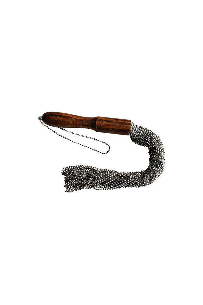 Rouge Garments - Beaded Metal Flogger with Wooden Handle - Stag Shop