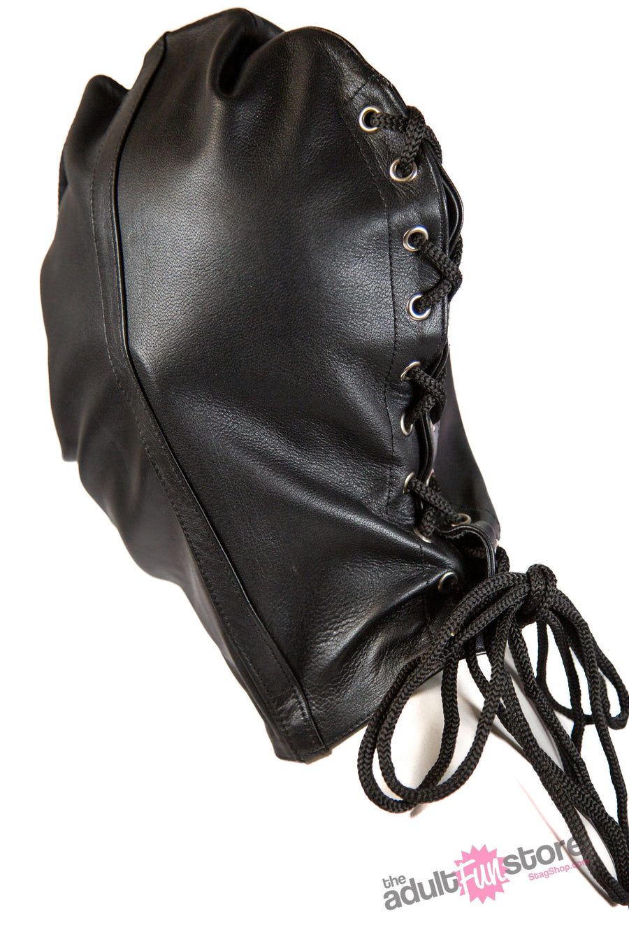 Rouge Garments - Leather Mask with Lace up Back - Black - Stag Shop