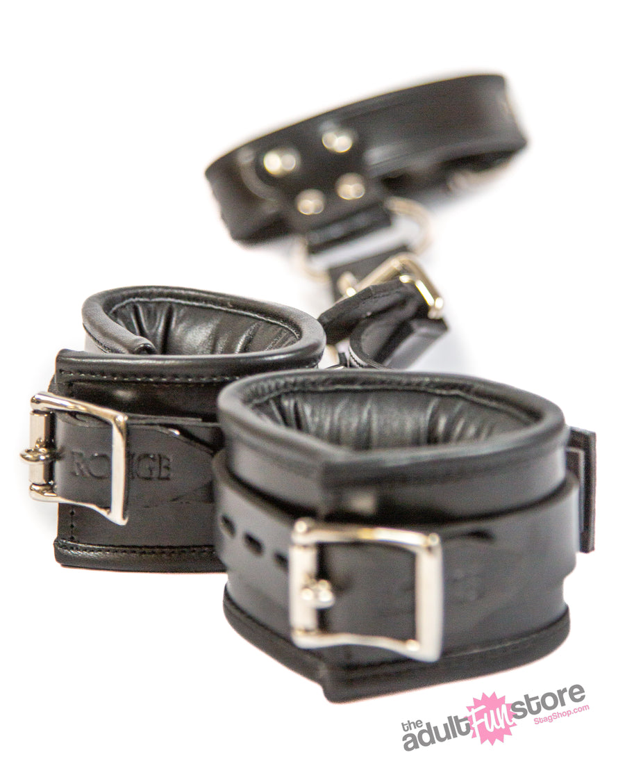 Rouge Garments - Leather Neck to Wrist Restraint - Black - Stag Shop