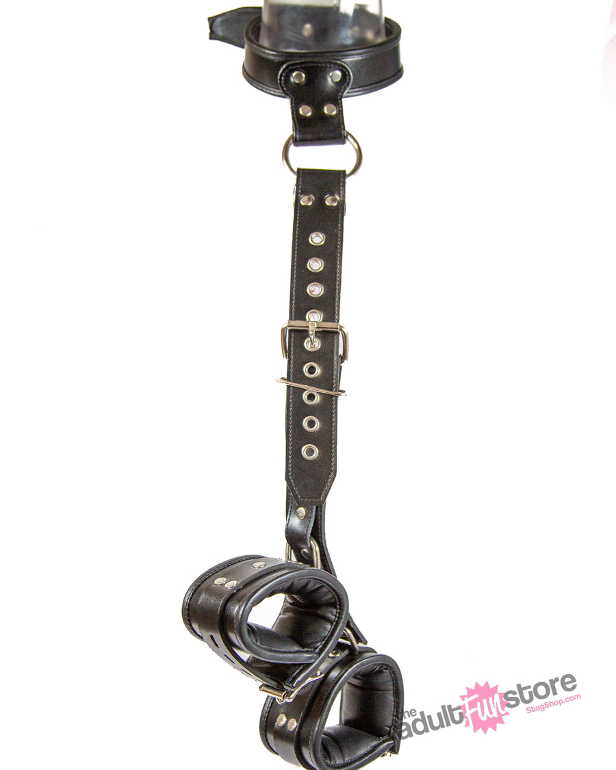Rouge Garments - Leather Neck to Wrist Restraint - Black - Stag Shop