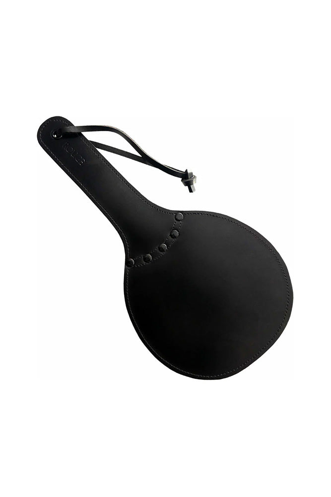 Rouge Garments - Leather Padded Ping Pong Spanking Paddle - Black - Stag Shop