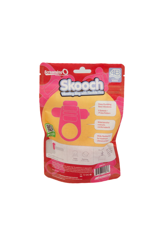 Screaming O - Skooch 4B Vibrating Cock Ring - Strawberry - Stag Shop