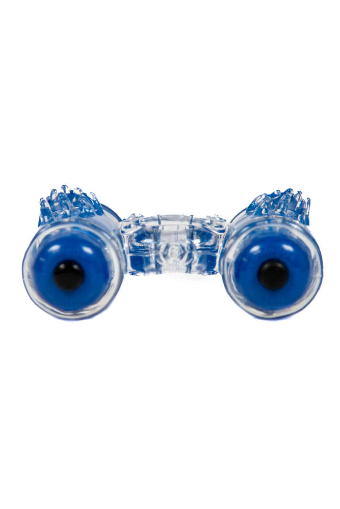 Screaming O - Double Wammy 4B Dual Vibrating Cock Ring - Blueberry - Stag Shop