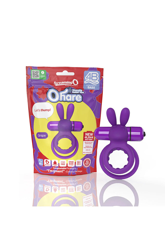 Screaming O - 4B O Hare Vibrating Rabbit Double Cock Ring - Various Colors - Stag Shop