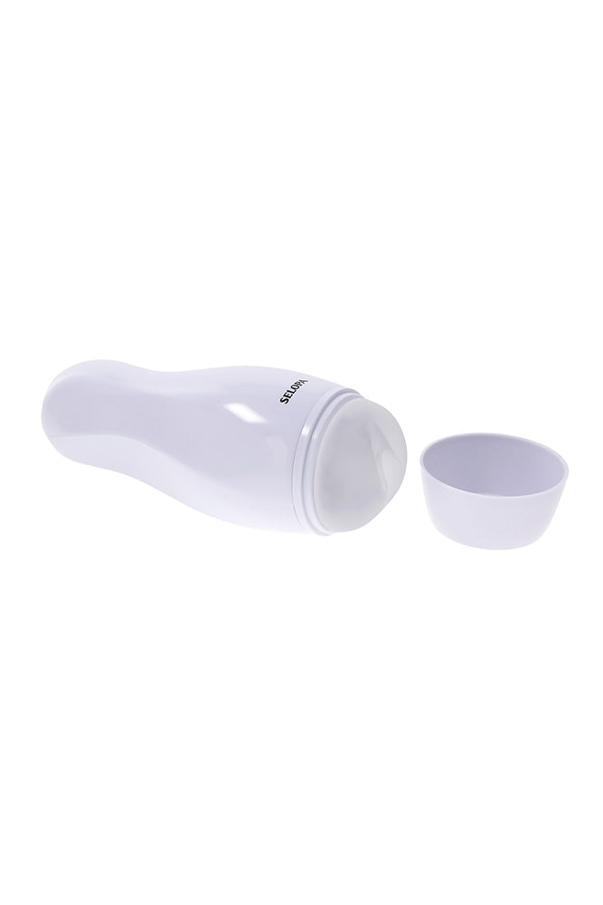Selopa - Pleasure Can Vibrating Stroker - White - Stag Shop