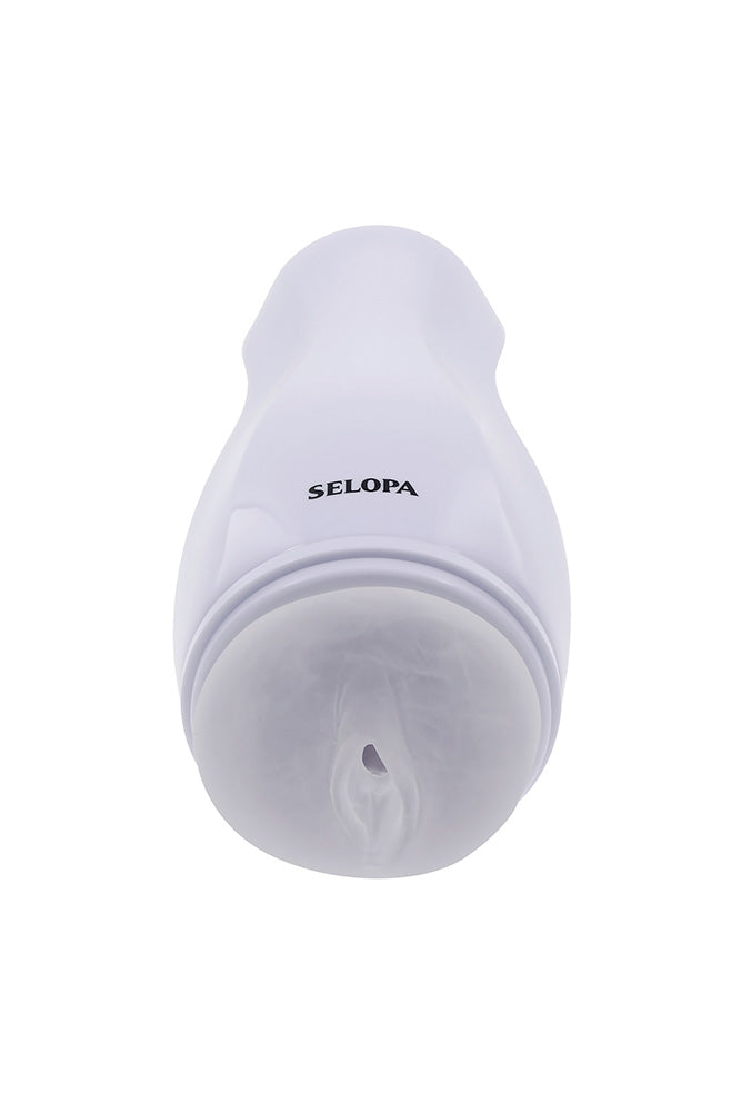 Selopa - Pleasure Can Vibrating Stroker - White - Stag Shop