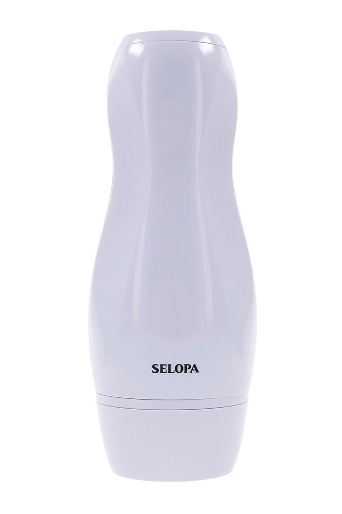 Selopa - Pleasure Can Vibrating Stroker - White - Stag Shop