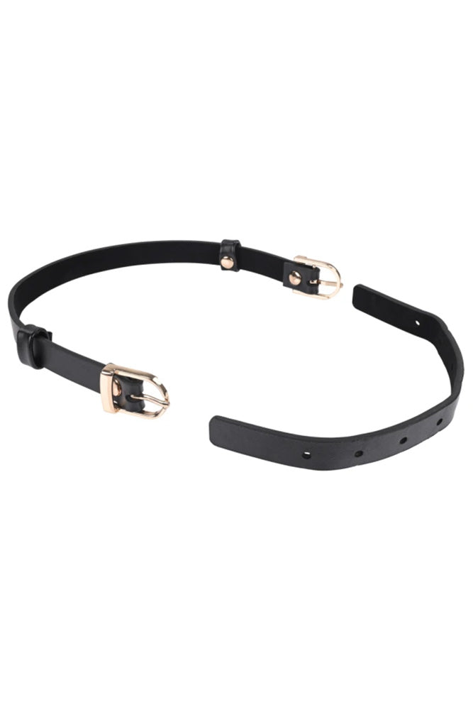 Sex & Mischief - Double Buckle Day Collar - Black - Stag Shop