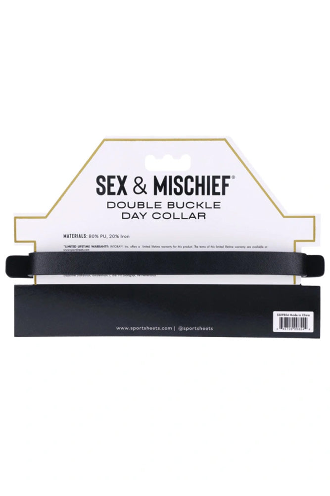 Sex & Mischief - Double Buckle Day Collar - Black - Stag Shop
