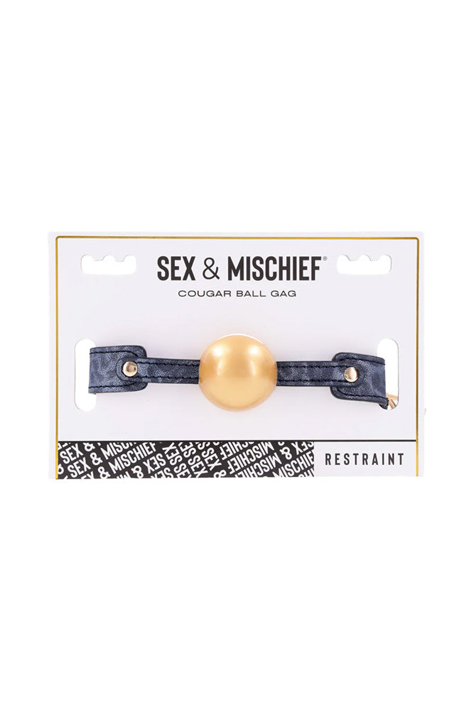 Sex & Mischief - Cougar - Ball Gag - Blue/Gold - Stag Shop