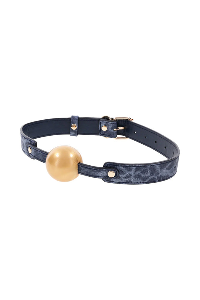 Sex & Mischief - Cougar - Ball Gag - Blue/Gold - Stag Shop