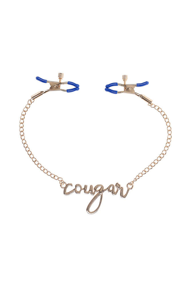 Sex & Mischief - Cougar - Cougar Nipple Clamps - Blue/Gold - Stag Shop