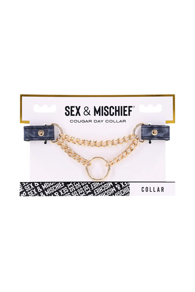 Sex & Mischief - Cougar - Day Collar - Blue/Gold - Stag Shop