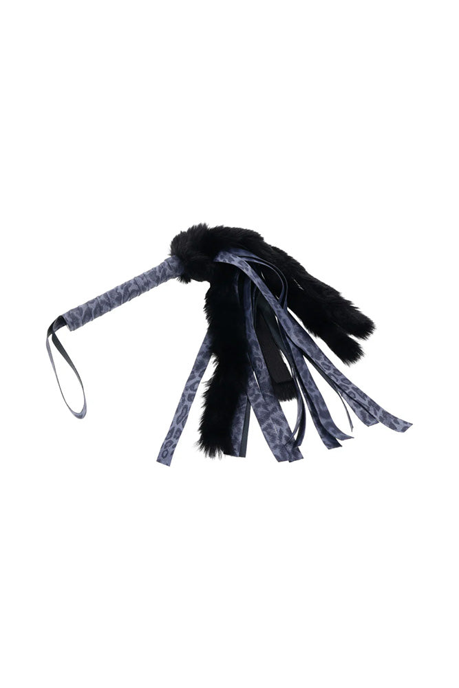 Sex & Mischief - Cougar - Faux Fur Flogger - Blue/Black - Stag Shop