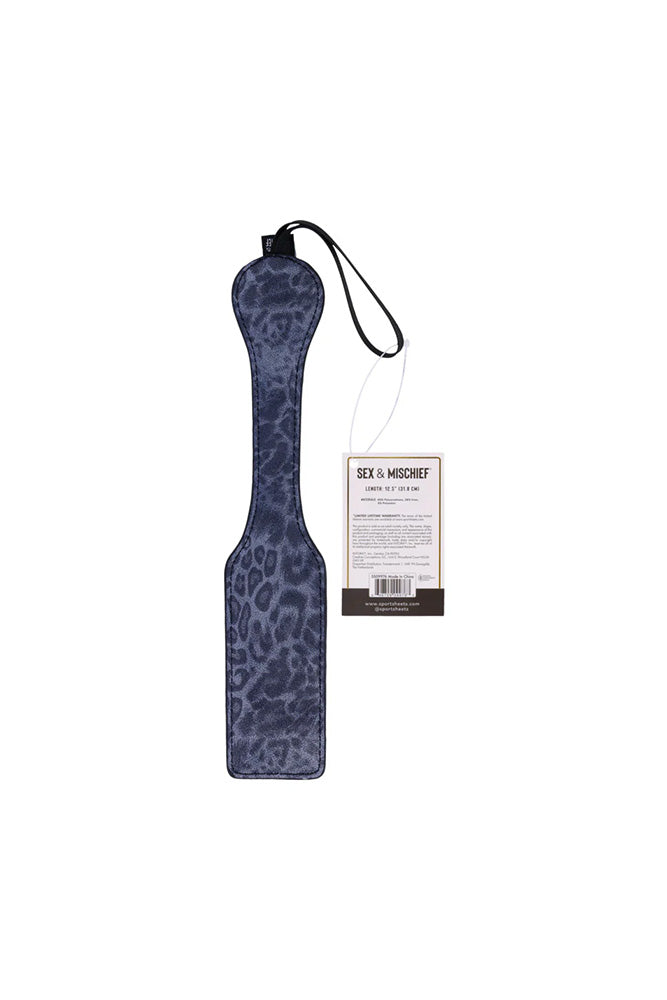 Sex & Mischief - Cougar - Studded Paddle - Blue/Gold - Stag Shop