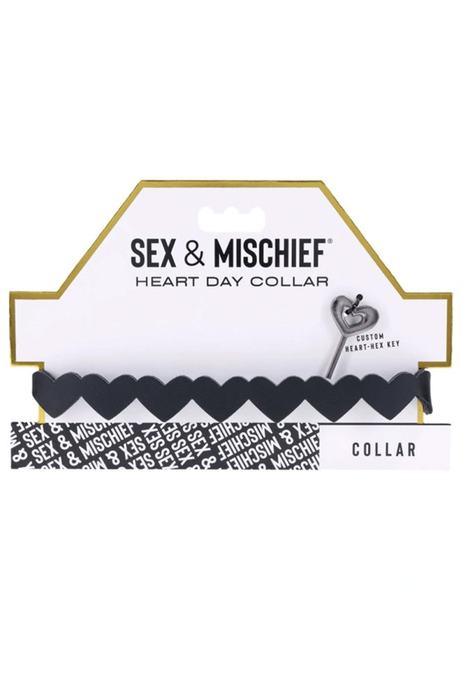 Sex & Mischief - Heart Day Collar - Black - Stag Shop