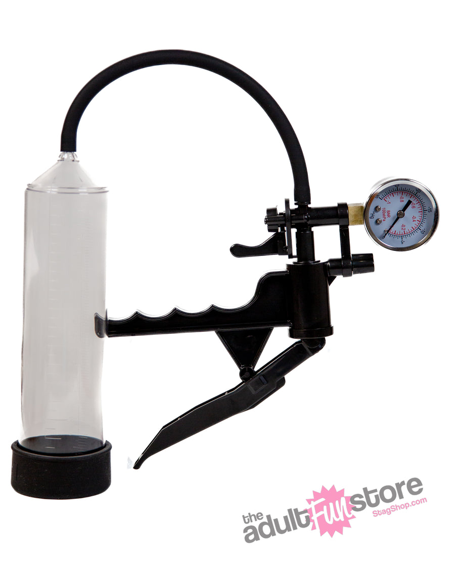 Shots Toys - Pumped - Elite Beginner Penis Pump With PSI Gauge - Clear - Stag Shop