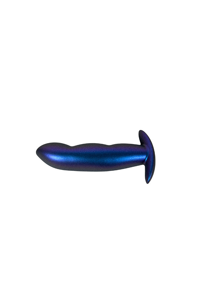 Ouch by Shots Toys - Finger Shaped Silicone Anal Plug - Metallic Blue - Stag Shop