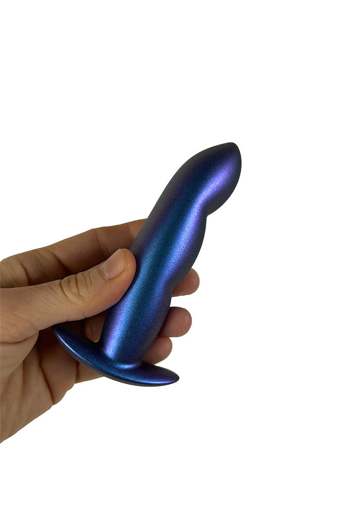 Ouch by Shots Toys - Finger Shaped Silicone Anal Plug - Metallic Blue - Stag Shop