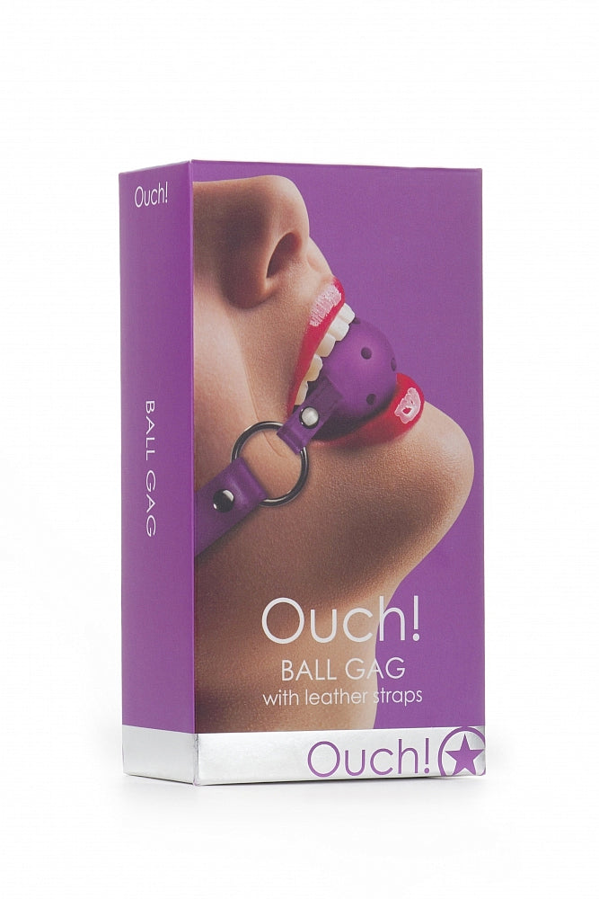 Ouch by Shots Toys - Ball Gag - Purple - Stag Shop