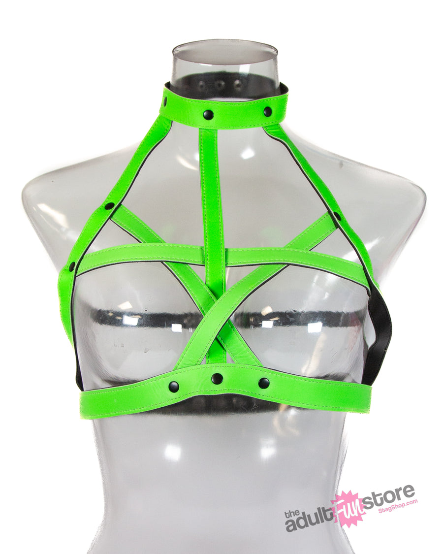 Ouch by Shots Toys - Bra Harness - Glow in the Dark - Stag Shop