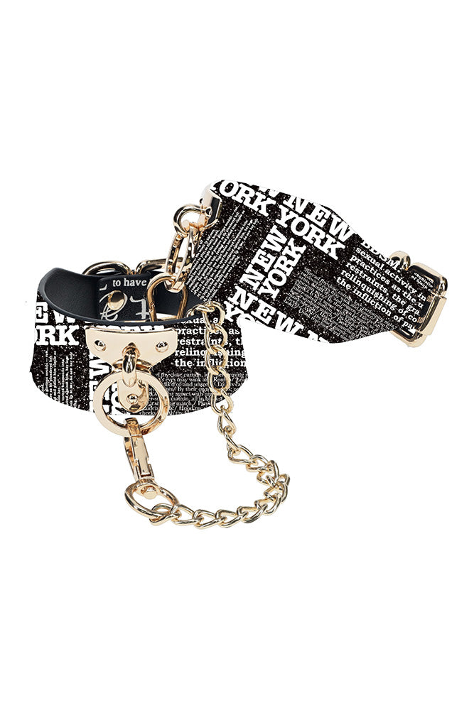 Ouch International - NY Collection - Ankle Cuffs - Black/White - Stag Shop