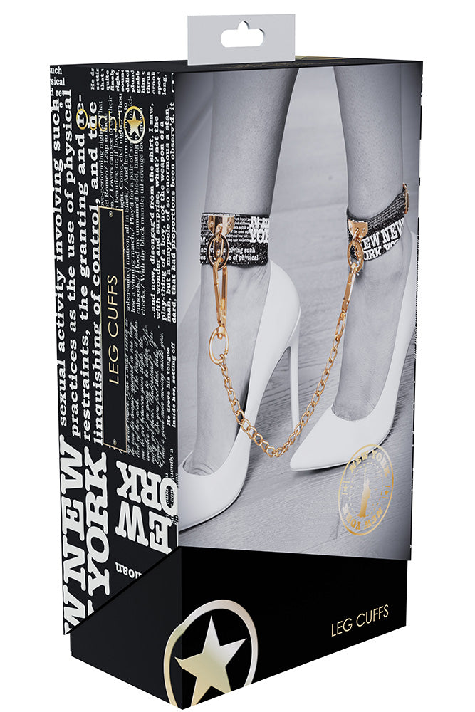 Ouch International - NY Collection - Ankle Cuffs - Black/White - Stag Shop
