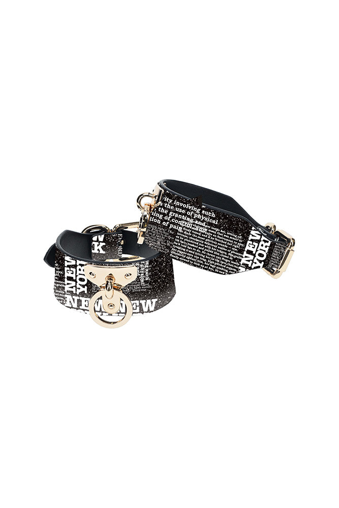 Ouch International - NY Collection - Handcuffs - Black/White - Stag Shop