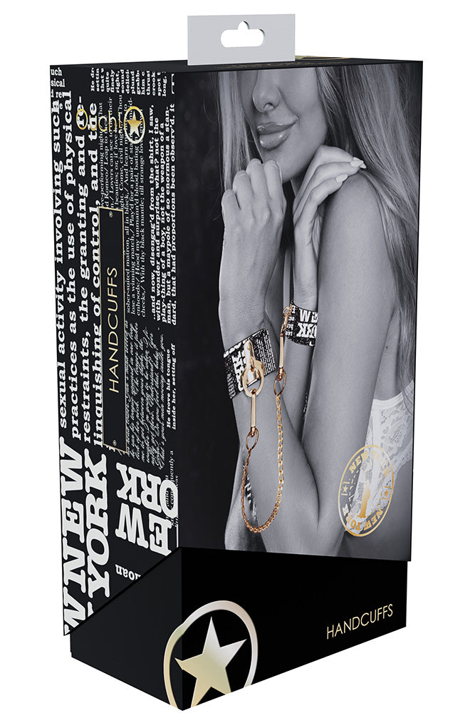 Ouch International - NY Collection - Handcuffs - Black/White - Stag Shop