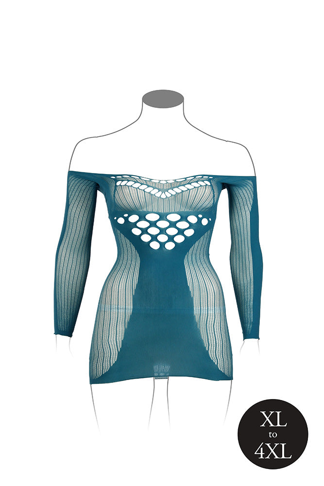 Shots Toys - Le Désir - DES017X - Long Sleeve Net Mini Dress - Various Colours - OS/XL - Stag Shop