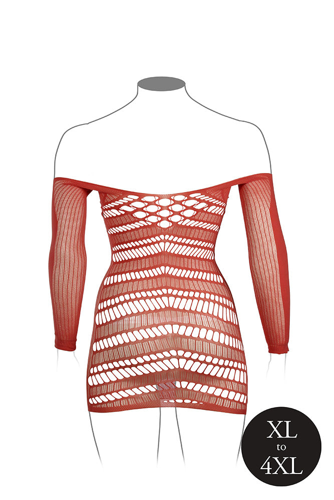 Shots Toys - Le Désir - DES017X - Long Sleeve Net Mini Dress - Various Colours - OS/XL - Stag Shop