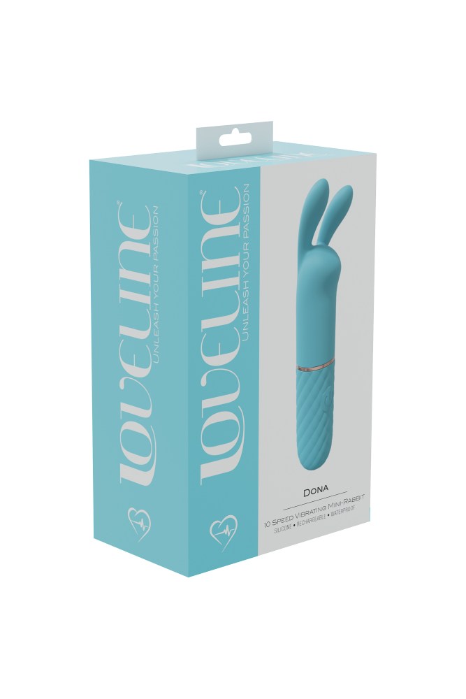 Shots Toys - Loveline - Dona Mini Rabbit Vibrator - Blue - Stag Shop