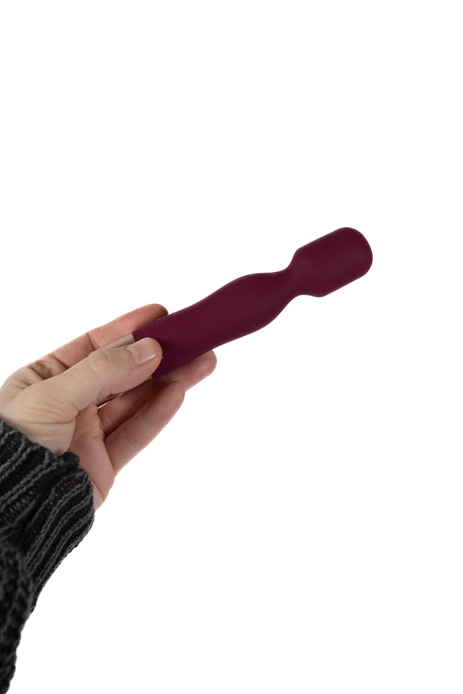 Shots Toys - Loveline - Glamour Mini Wand Vibrator - Burgundy - Stag Shop