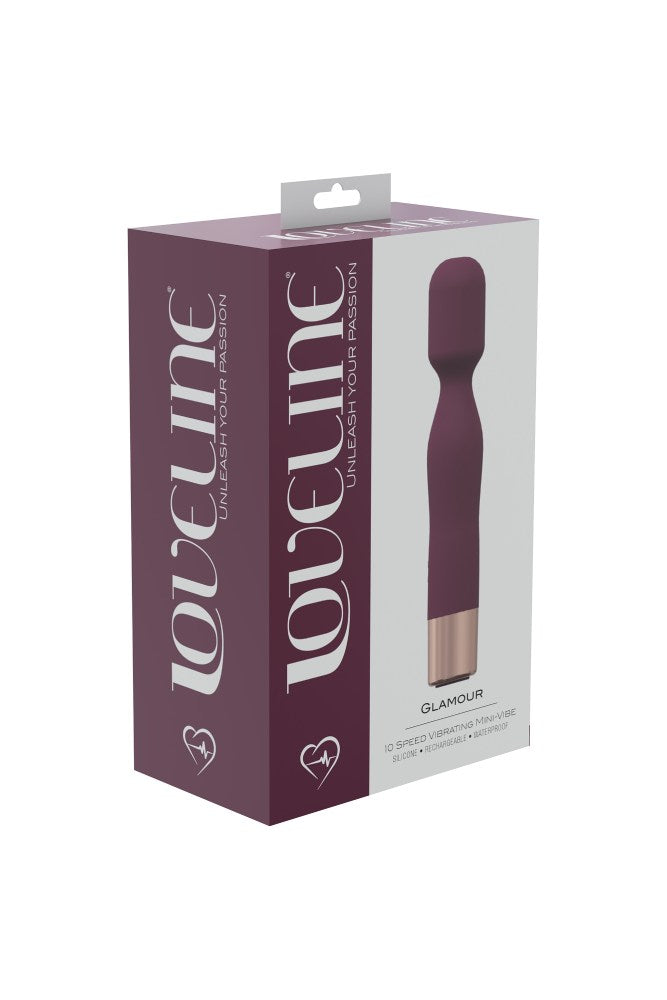 Shots Toys - Loveline - Glamour Mini Wand Vibrator - Burgundy - Stag Shop