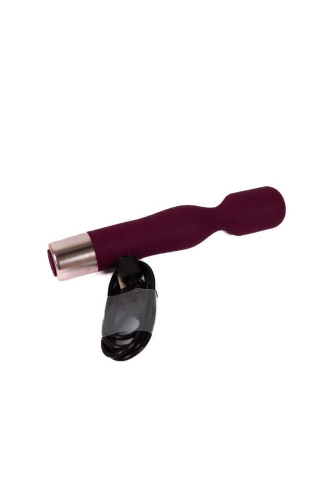 Shots Toys - Loveline - Glamour Mini Wand Vibrator - Burgundy - Stag Shop