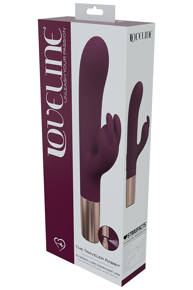 Shots Toys - Loveline - Traveler Rabbit Vibrator & Lube Dispenser - Various Colours - Stag Shop