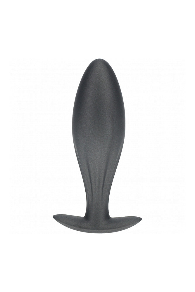 Ouch by Shots Toys - Oval Silicone Anal Plug - Gunmetal - Stag Shop