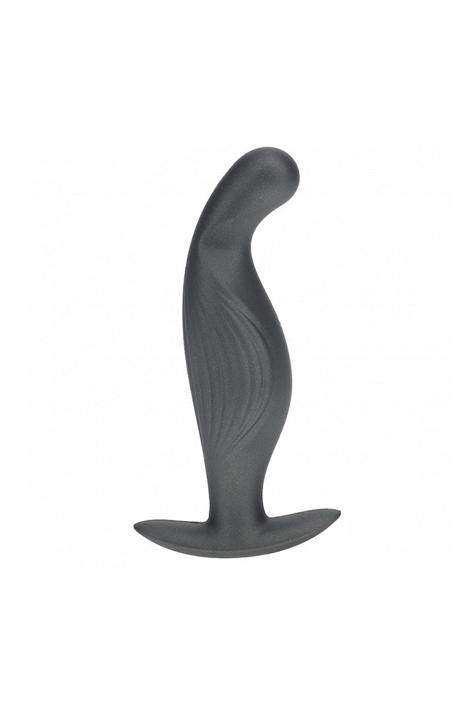 Ouch by Shots Toys - P-Spot Silicone Anal Plug - Gunmetal - Stag Shop