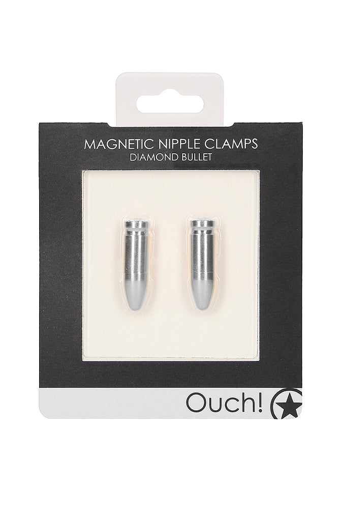Diamond Mag Nipple Clamps - Silver - Stag Shop