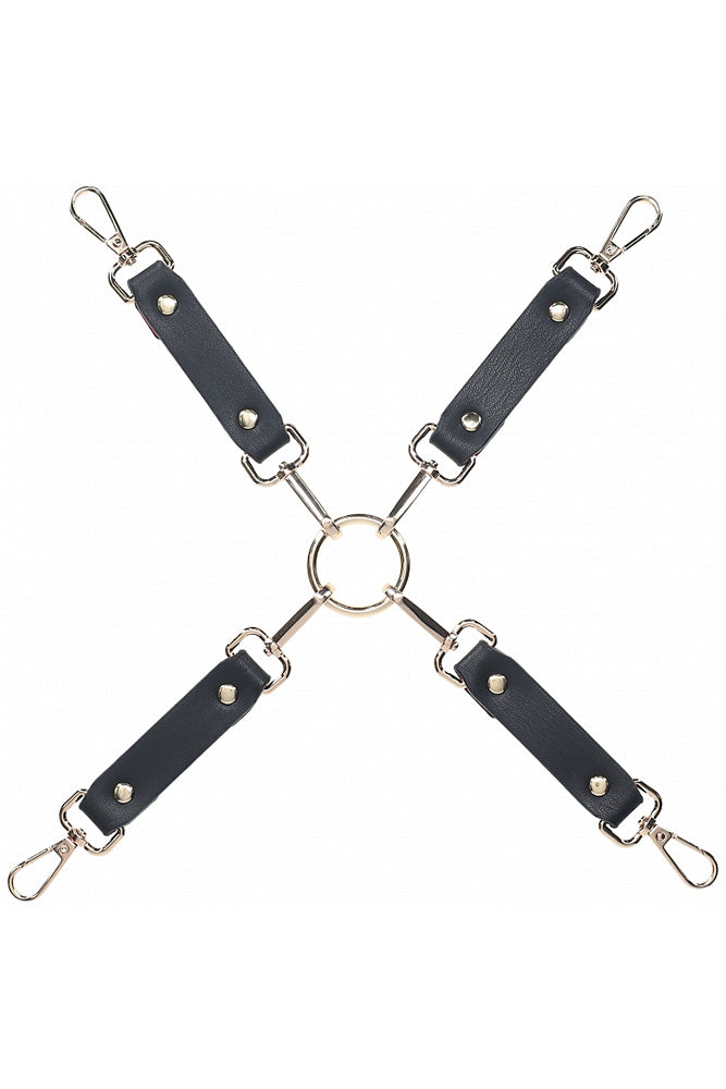 Ouch by Shots Toys - Milan Collection - Hogtie Connector - Black/Gold - Stag Shop