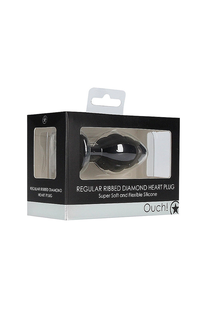 Ribbed Diamond Heart Plug - Stag Shop