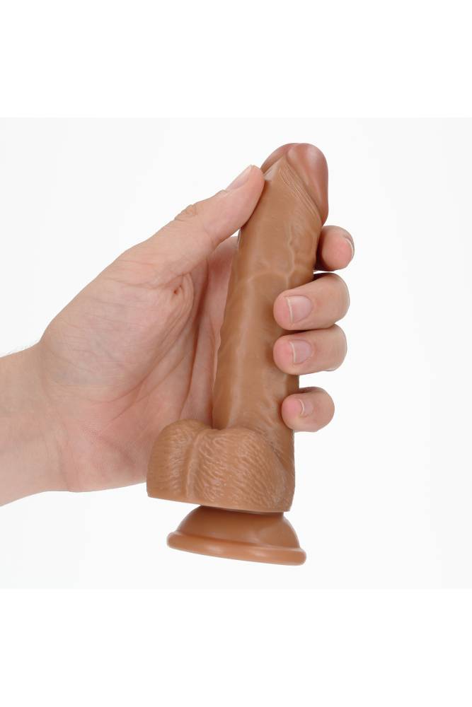 Shots Toys - Real Rock - 6" Curved Dildo with Balls - Various Colours - Stag Shop