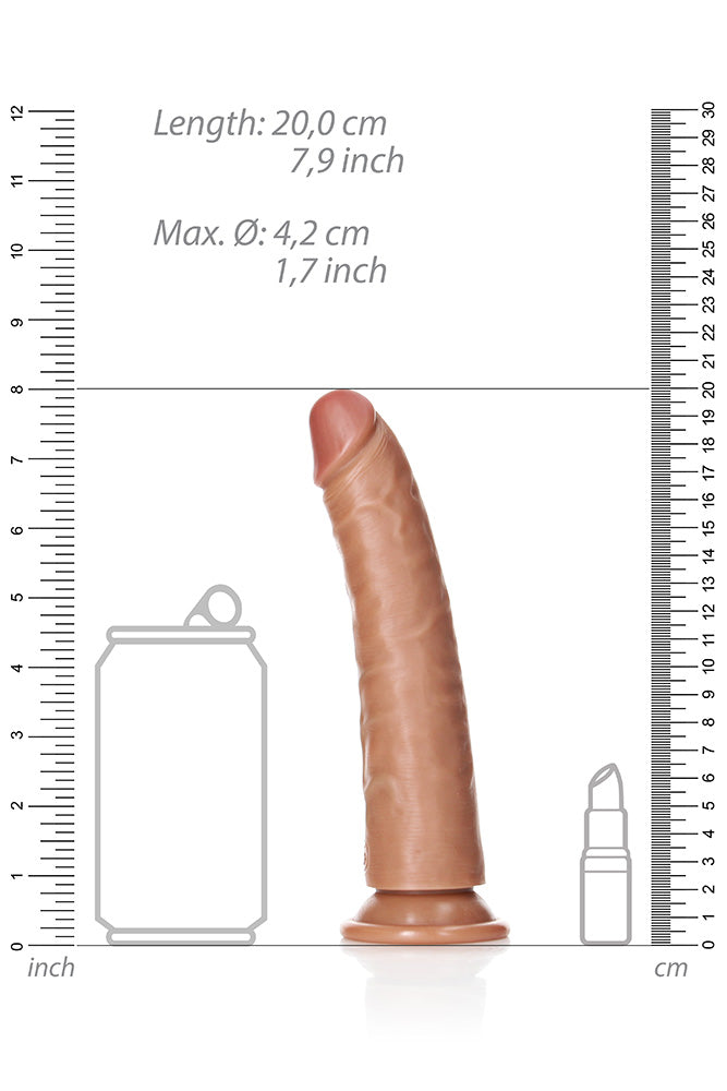 Shots Toys - Real Rock - 7 inch Slim Dildo - Various Colours - Stag Shop