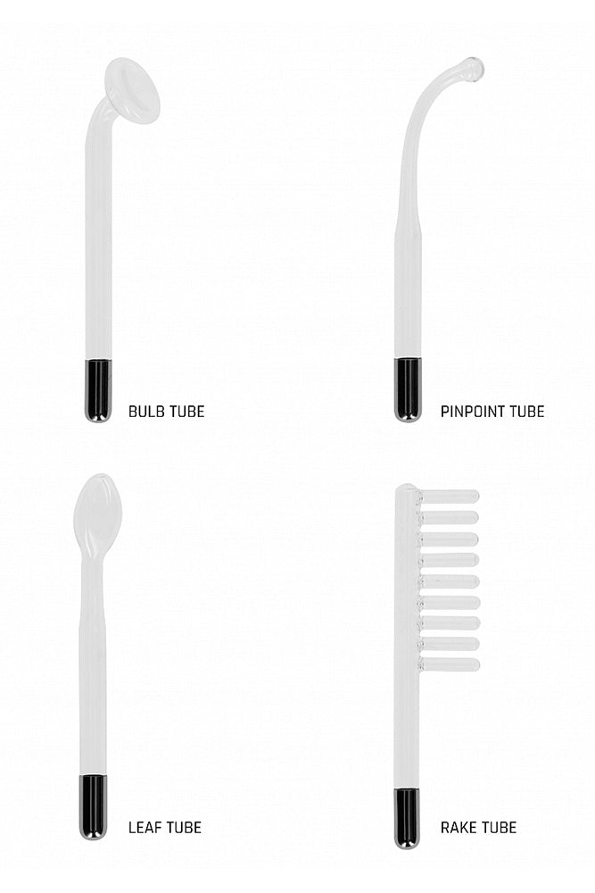 Shots Toys - Electroshock - Electro-sex Lightning Wand 5pc Set - Black - Stag Shop